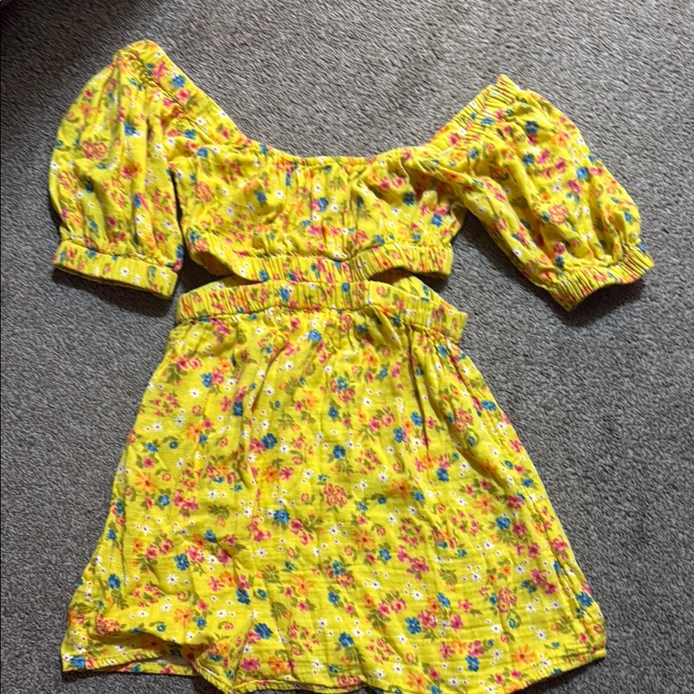 Billabong Yellow Smocked Ruffled Sundress